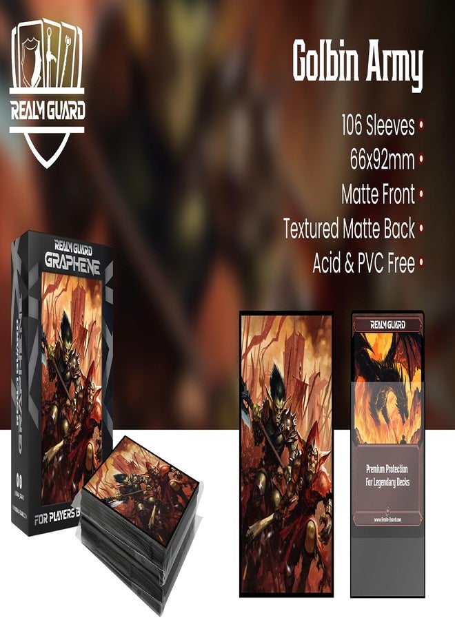 Realm Guard أغطية بطاقات اللعب الورقية من Realm Guard Graphene - 100 قطعة، ذات ملمس غير لامع (جيش العفاريت) - Image 5